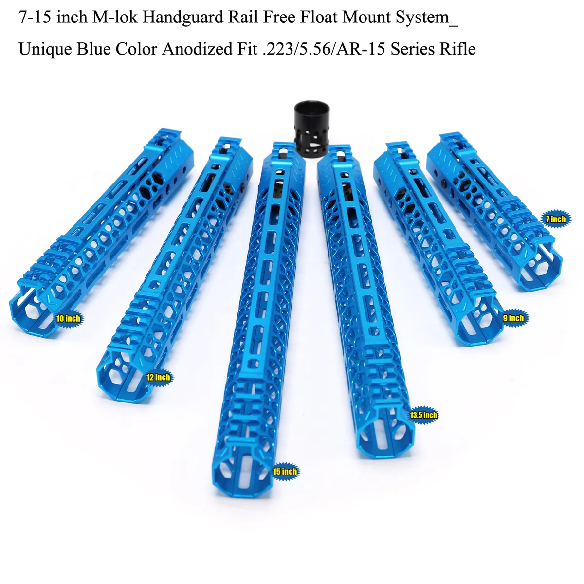 7/9/10/12 / 13.5 / 15 ''インチM-Lok HandguardレールPicatinnyフリーフロートマウントSytsem Ultralight_Unique Blue Color andizated