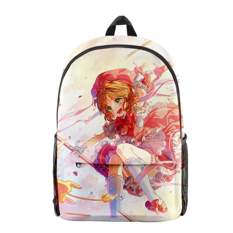 Sac à dos Cardcaptor Sakura impression 3D hommes femmes Oxford sac d'école haute capacité adolescent fille enfant voyage