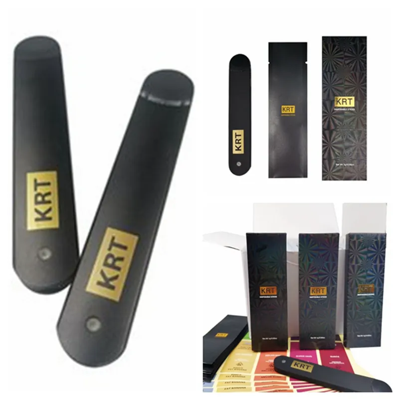 KRT Vape Pen Carts Cigarette 1 Gram Pod Rechargeable Disposable vapes Battery 280mAh Vaporizer For Thick Oil KRT Vape Pen Carts Cigarette 1 Gram Pod Rechargeable Disposable vapes Battery 280mAh Vaporizer For Thick Oil