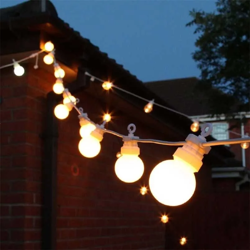 25 lampadine a LED luci a stringa lampadina per esterni ghirlanda natalizia cavo bianco per giardino decorazione di nozze 211112