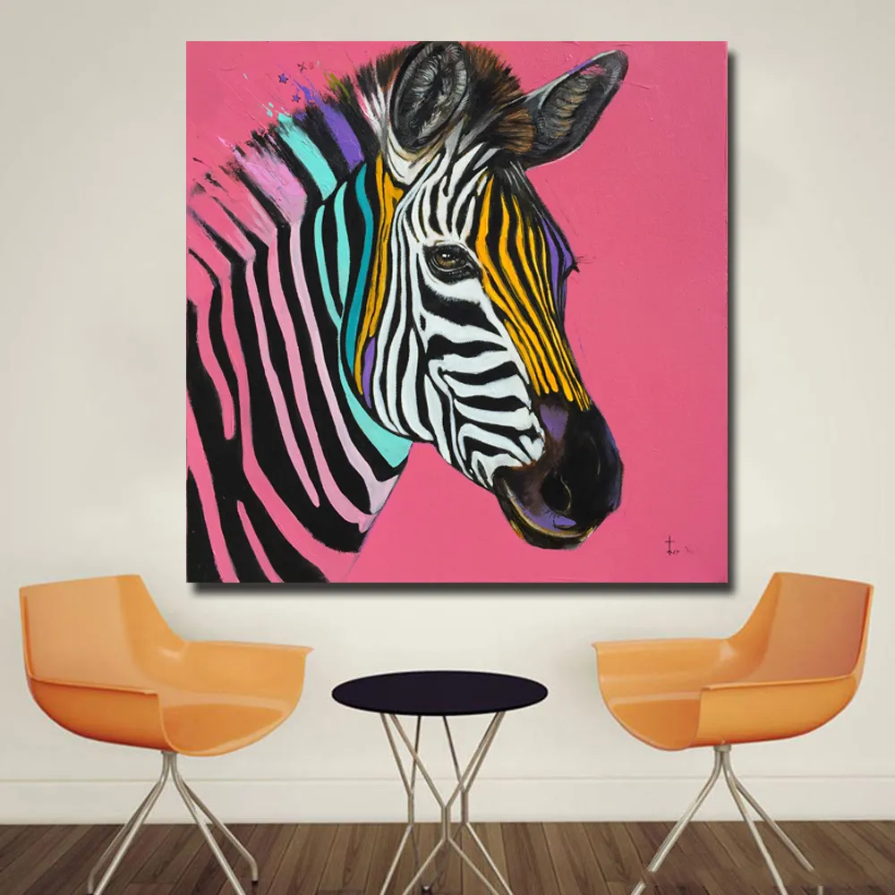 Abstract Graffiti Zebra Poster Wall Art Canvas Pittura Colorful Animal Pictures HD Stampa per soggiorno Decorazione per la casa senza cornice