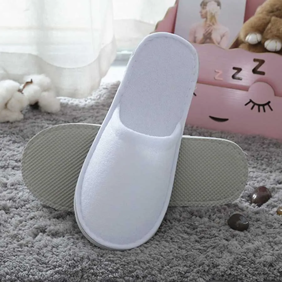 Hotel Comfortabele slipper binnenste dikke wegwerpgloezers Anti-slip Home Guestschoenen Ademend zachte wegwerpgloezers