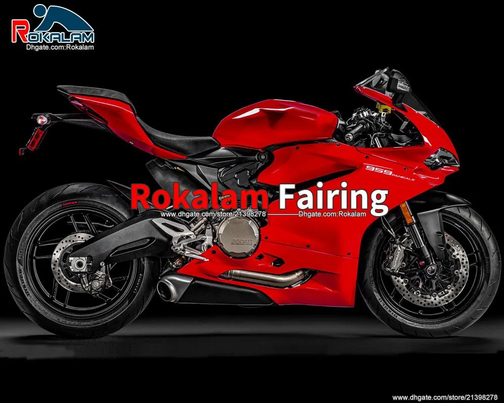 ل Ducati 959 15 16 17 أجزاء هيكل السيارة 1299 1299s 2015-2017 دراجة نارية غطاء لمعان هاتنجات حمراء (صب حقن)