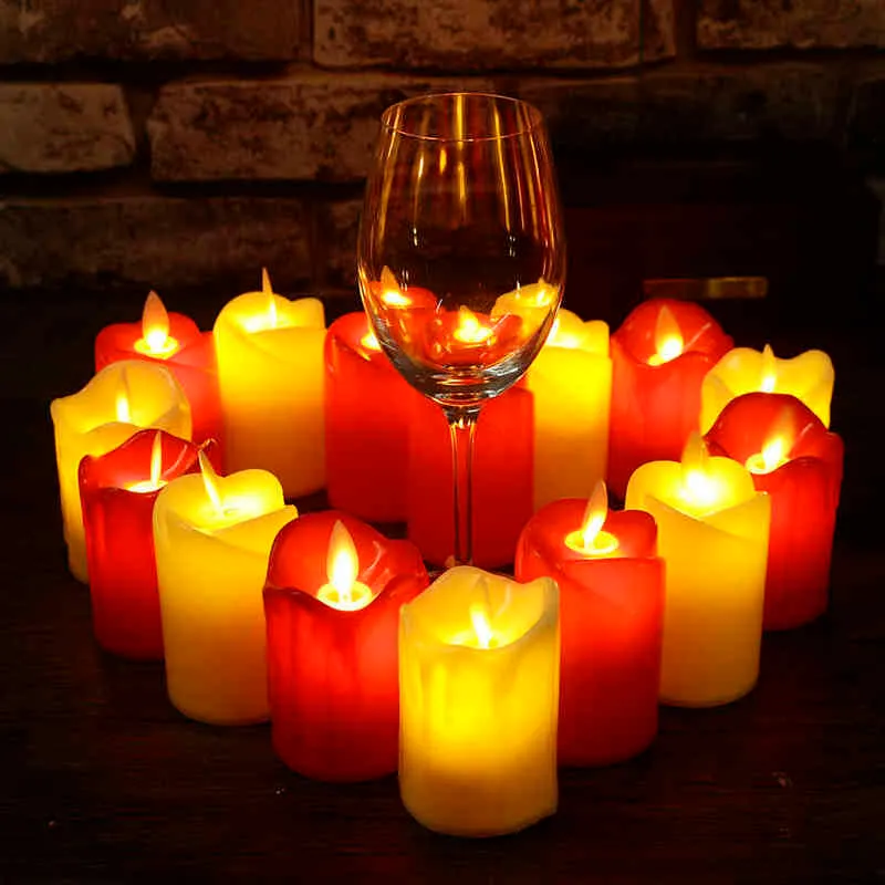 Bougie LED sans flamme en plastique, 3 pièces/lot, simulation de flamme, bougies d'anniversaire, noël, fête de mariage, décoration de la maison