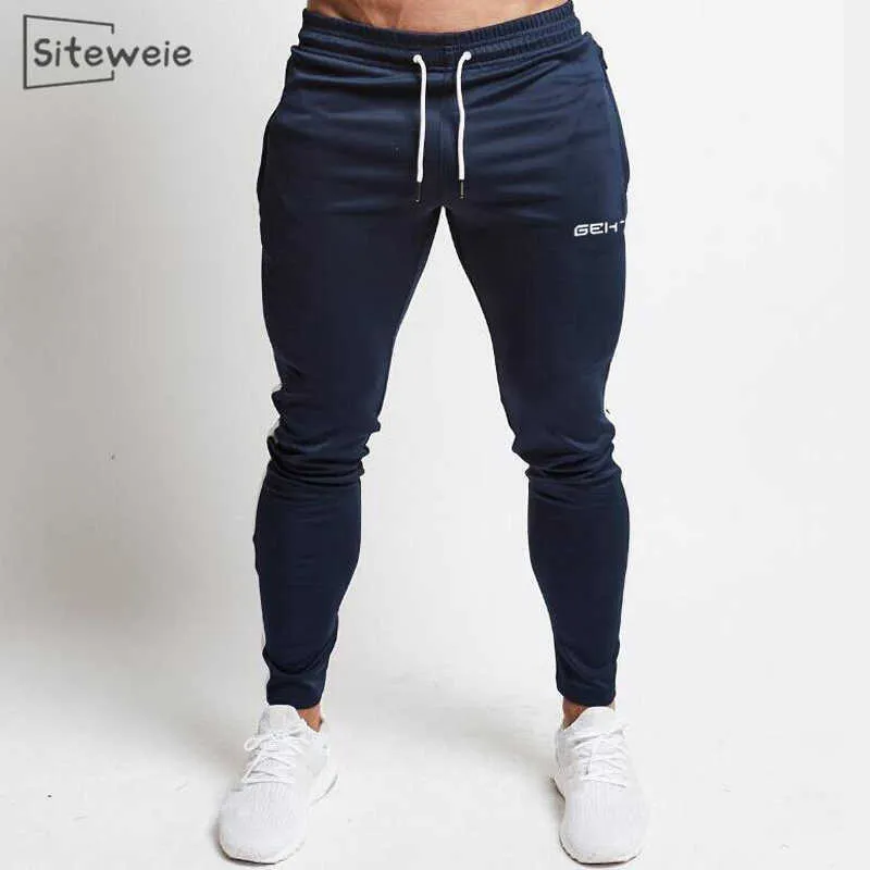 SitesiWeie Spor Spor Pantolon Erkekler Spor Salonları Sıska Sweatpants Açık Pamuk Parça Pantolon Alt Jogger Egzersiz Pantolon L244 210702