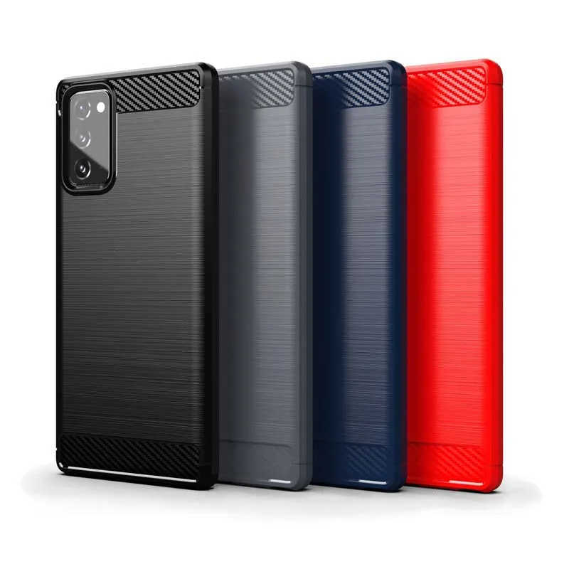 Étuis de téléphone à texture brossée en fibre de carbone pour Samsung Note 20 Ultra A01 A10E A10S A11 A21 A31 A41 A51 A71 LG Stylo 6 K51