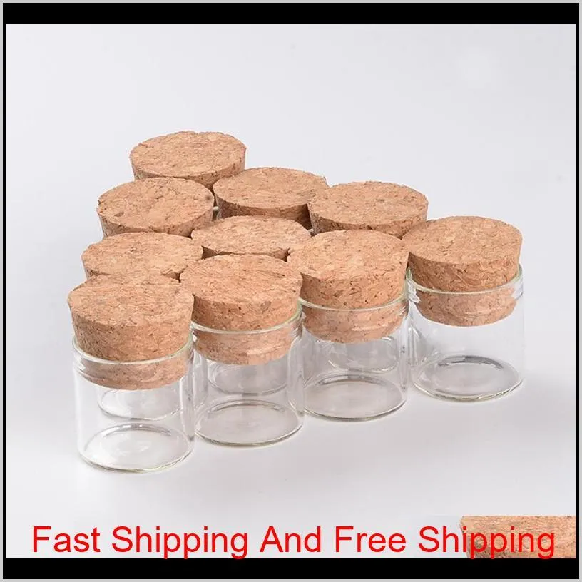 10ml small test tube with cork stopper glass spice bottles container jars 24*40mm diy craft transparent straight glass bottle hha1550