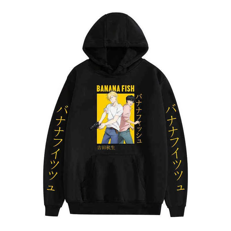 Japanese Banana Fish Anime Akimi Yoshida Graphic Hoodie Men