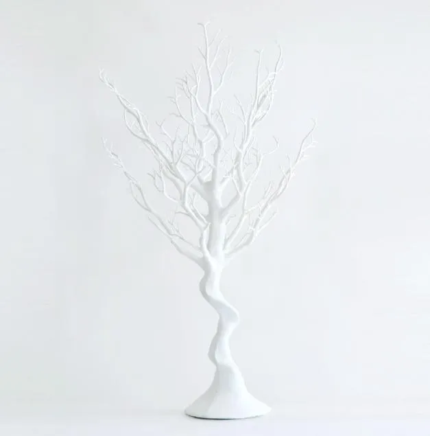 2022 nouveau 30 "Manzanita arbre artificiel blanc pièce maîtresse fête route plomb Table haut décoration de mariage + 20 chaînes de cristal