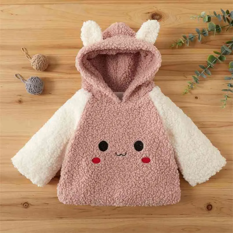 Winter Baby Girl Sweet Animal Coat Jacket for Children Hooded Clothes 210528
