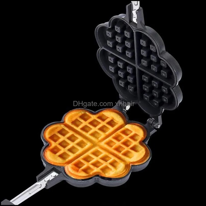 Heart Shape Egg Waffle Bake Mold Pan Household Gas Non-Stick DIY Maker Press Plate Baking Tool Kitchen Supplies Moulds