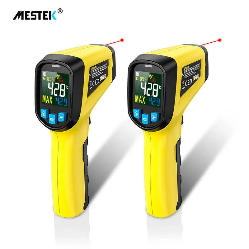 Mestek -50 à 600 Thermomètre infrarouge Laser sans contact Température IR LCD Affichage Pistolet Pyromètre Testeur Termomètre numérique 210719