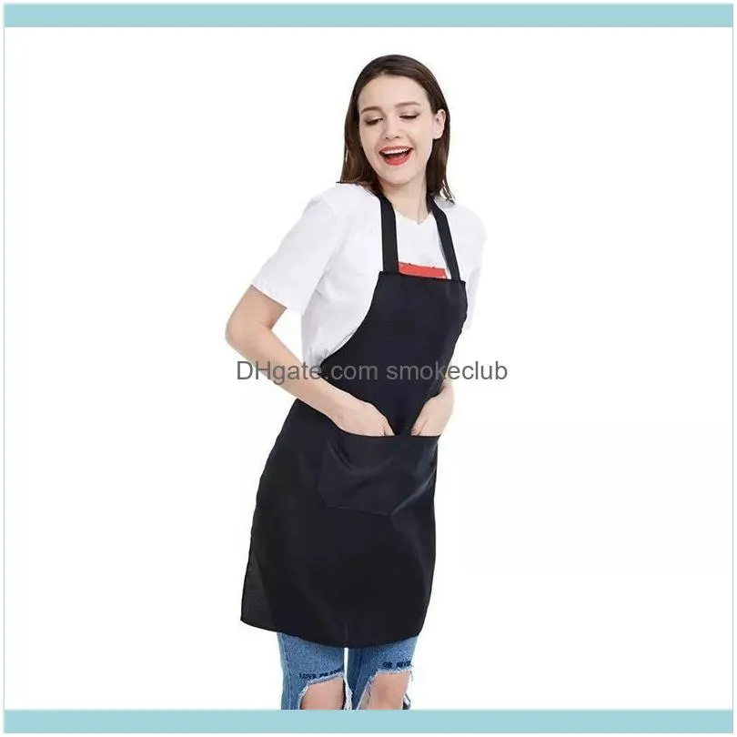 10 Pack Bib Apron - Unisex Black Apron Bulk with 2 Roomy Pockets Machine Washable for Kitchen Crafting Bbq Drawing