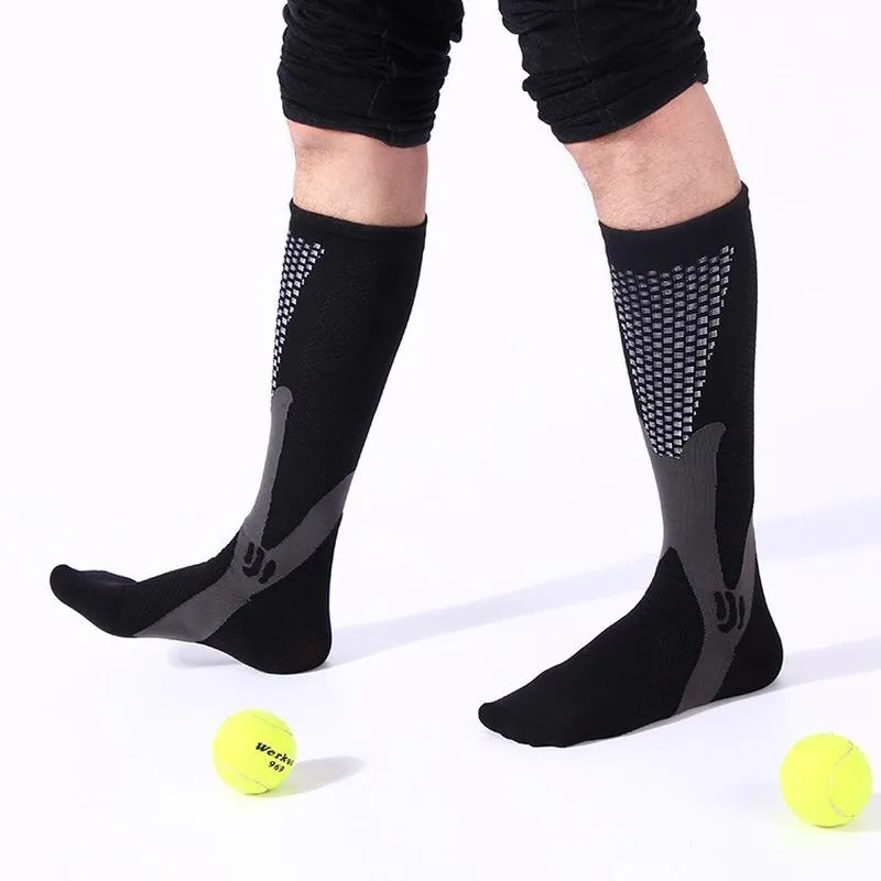 Herrstrumpor 5ps Antifatigue Unisex Compression Flight Travel Anti-Fatigue Kne High Stockings Anti Trötthet Magic Sock