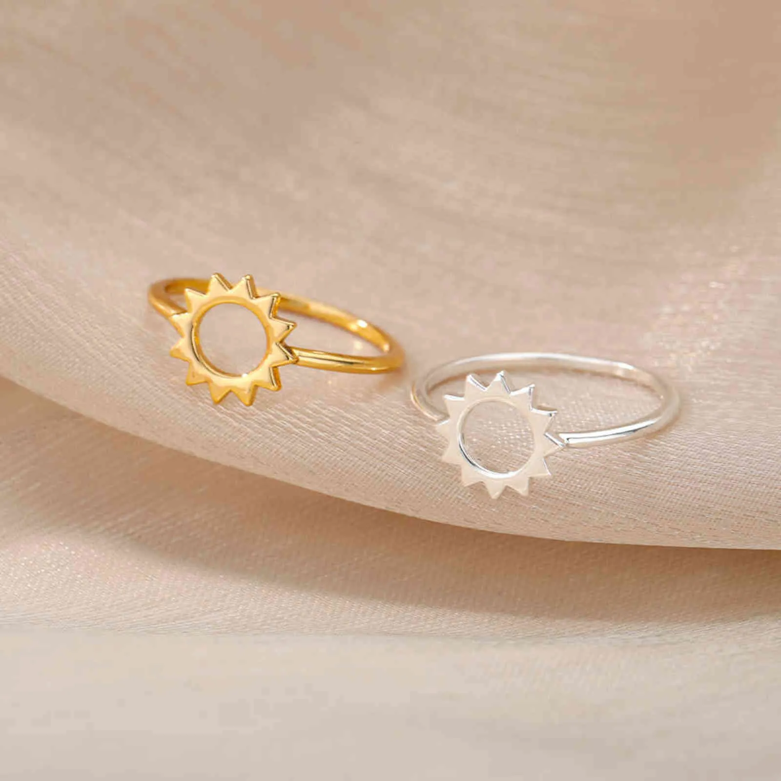 Holle zon ringen voor vrouwen roestvrij staal geometrische ring partij vinger ringen gotische sieraden bague gift G1125