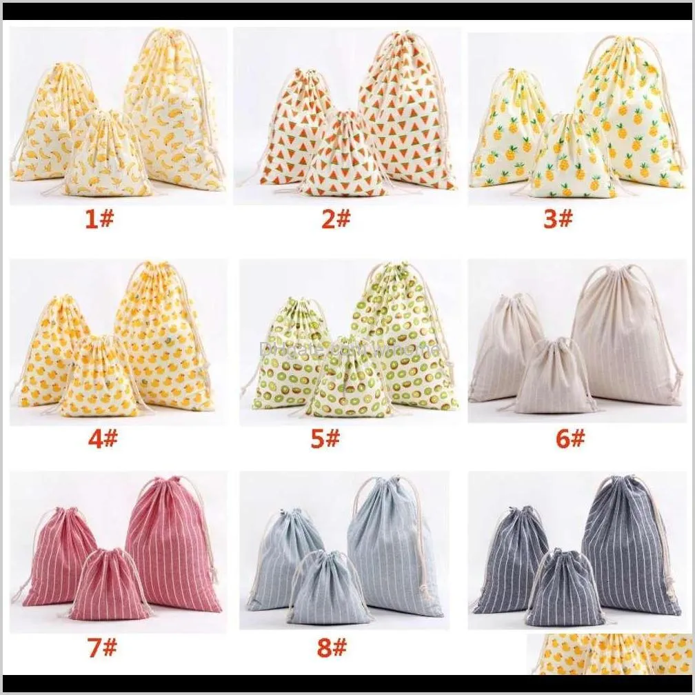 33 styles Canvas Jewelry Pouch Gift Wrap Bag For Necklace Bracelet Earring Candy Tea Packaging Bag Sack Xmas Decorations 3pcs/Set
