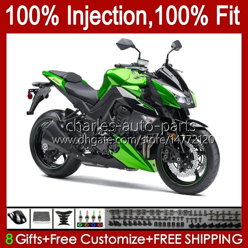 Carenature per stampi ad iniezione per KAWASAKI NINJA Z-1000 Z 1000 R 2010-2013 Anni Corpi 15No.30 Z-1000R Z1000 10 11 12 13 Z1000R 2010 2011 2012 2013 Carrozzeria OEM verde lucido