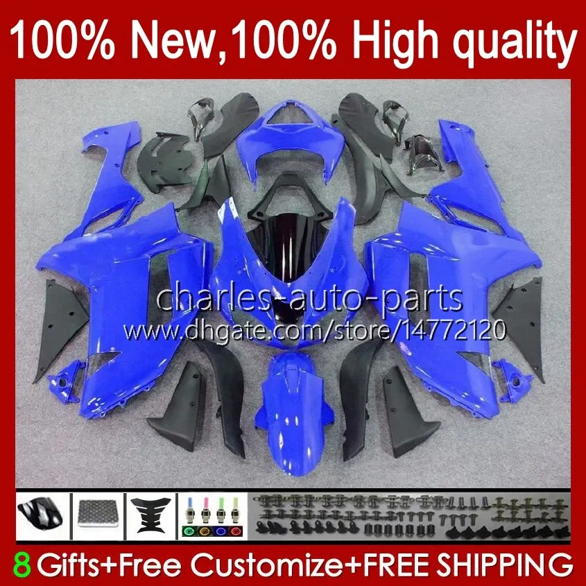 Motorcycle Fairings For KAWASAKI NINJA ZX600C ZX-600 ZX 6R 600CC 6 R ZX636 07-08 Bodywork 10No.40 ZX-636 600 CC ZX6R 07 08 ZX600 ZX 636 ZX-6R 2007 2008 Bodys Kit glossy blue