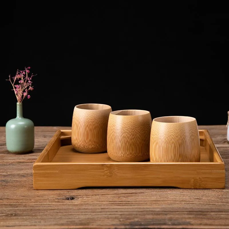 Natural Handmade Bamboo Water Round Cup Drinking Utensils Cups WithFragrance For Kung Fu Tea