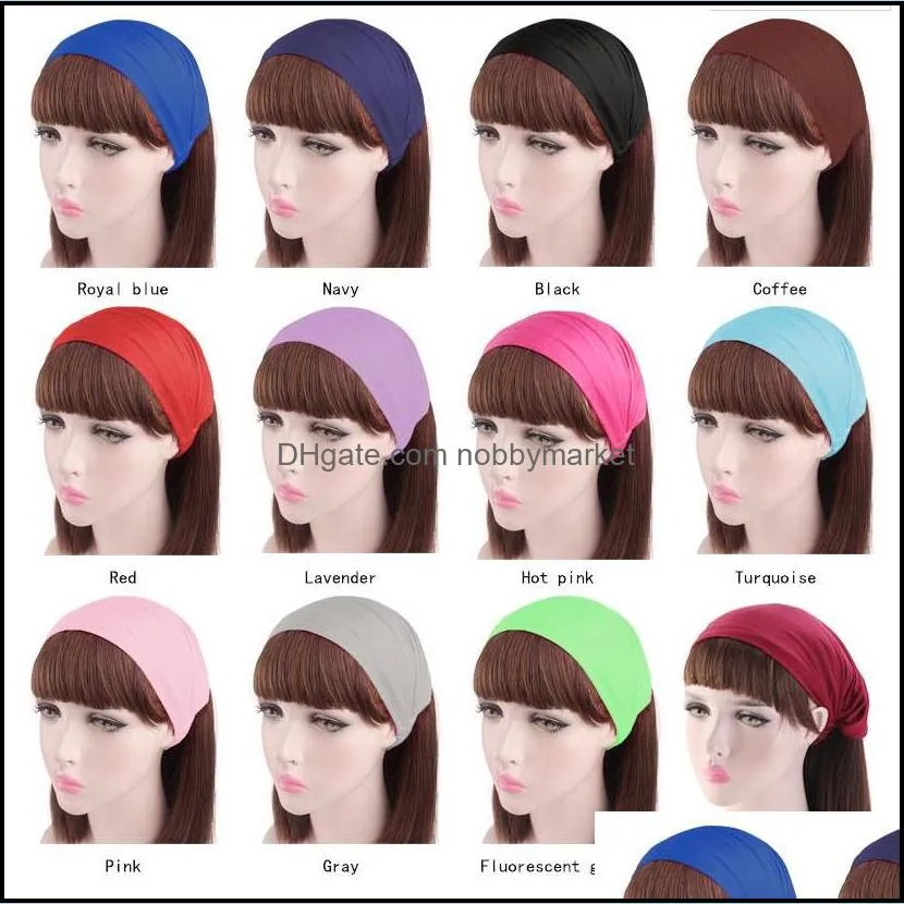 18 colors Ladies 100% cotton Sports Yoga Hairband Headband Headwrap Neck Head Scarf Cap 2 in 1 Bandana