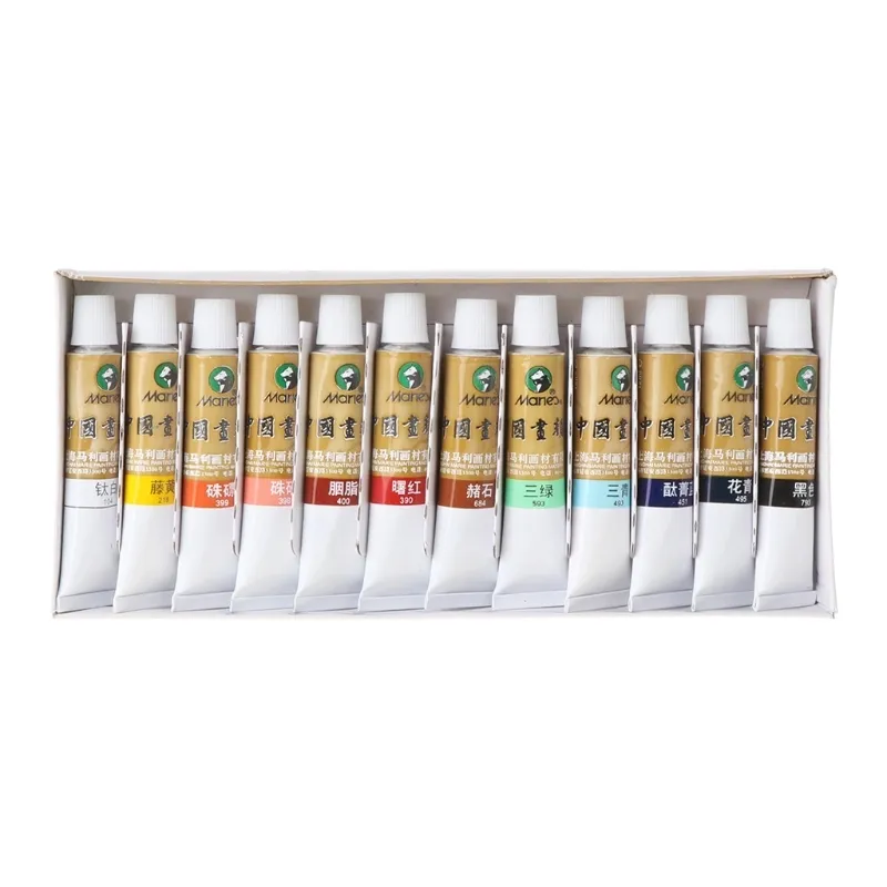 12 18 24 36 Couleurs 5 12 ml Peinture Chinoise Pigment Aquarelle Peinture Outils De Dessin pour Débutants Artiste Étudiants Art Supplies261S