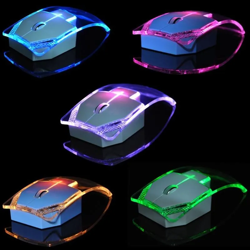 Mouse wireless ultra-sottili da 2,4 GHz colorati creativi trasparenti luminosi muti mouse ragazze ufficio vacanza regalo moda mouse per PC laptop