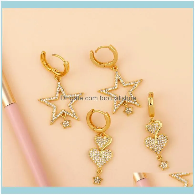 Designers 2021 new fashion creative five pointed star Love Earrings simple trend versatile women`s earrings eru33