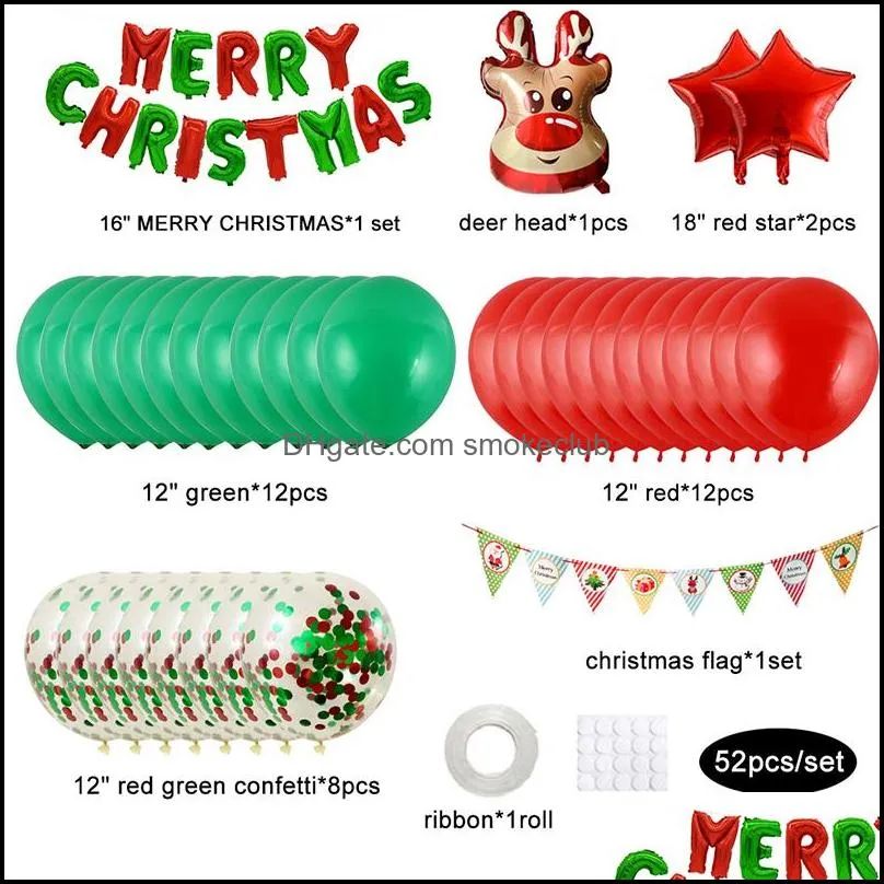 Merry Christmas Aluminum Foil Balloons Pumps Aluminum Film Christmas Party Supplies Decoration Props Santa Claus Christmas For Home