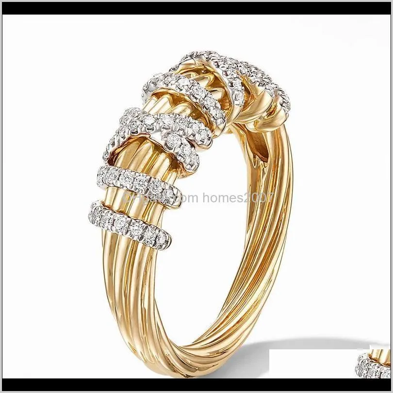 cute female white crystal stone ring charm gold color wedding rings for women luxury promise cross zircon engagement