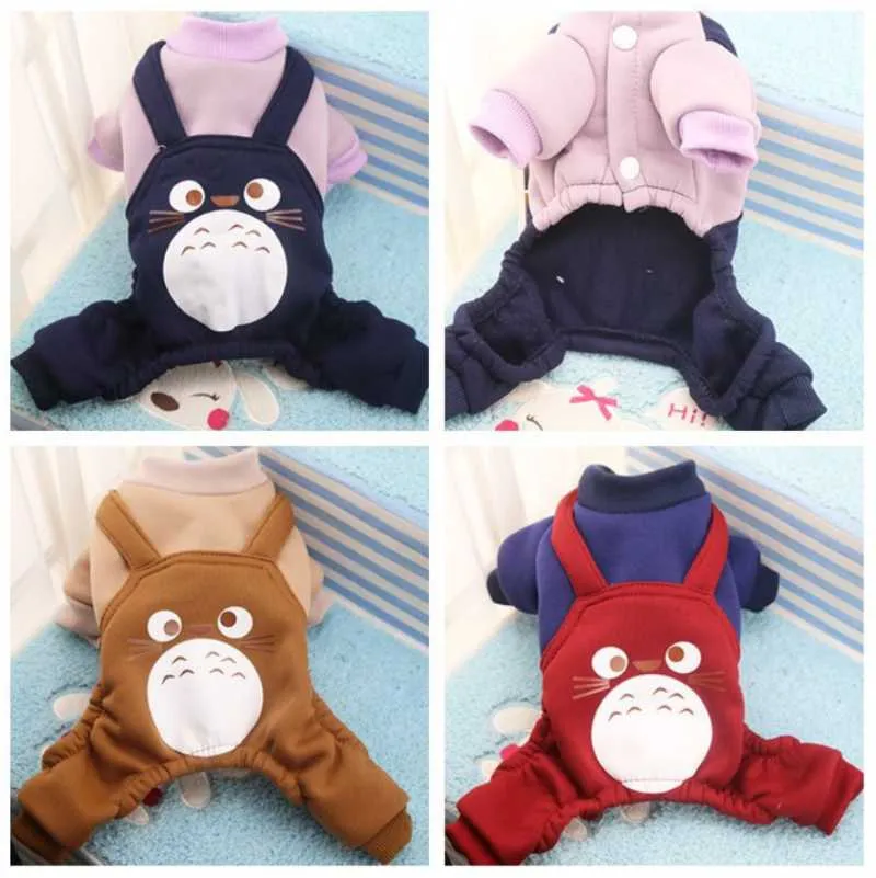 Berets Autumn And Winter Four Leg Strap Chinchilla Sweater Fleece Button Three Color Optional Pet Dog Clothes
