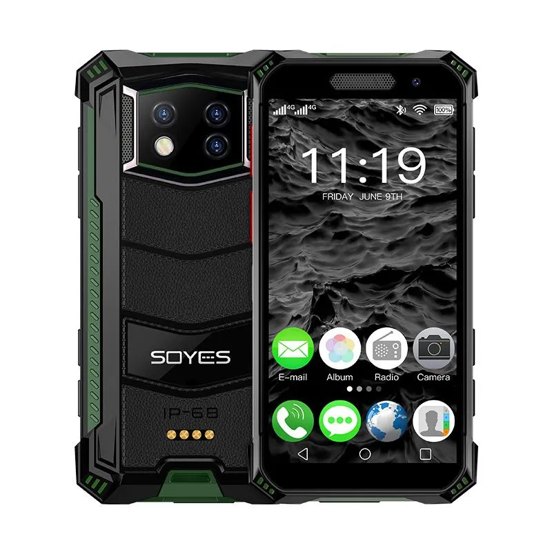 Soyes S10Max 4G Lte Face Unlocked Fingerprint Wytrzymały smartfon 128Gb 3800Mah Mini telefony komórkowe Nfc Ptt Wodoodporne telefony komórkowe z systemem Androrid 1300Mp Kamera Hd Celulares