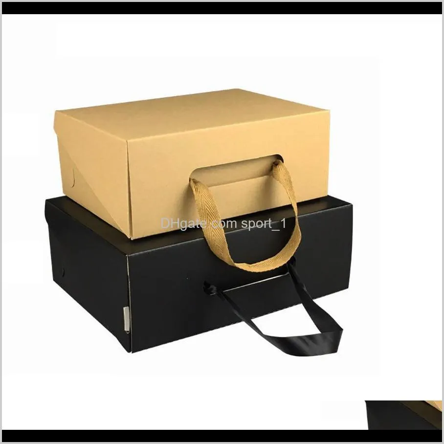 environmentally friendly kraft paper gift box black/brown foldable carton packaging box suitable for clothes shoes lz1940