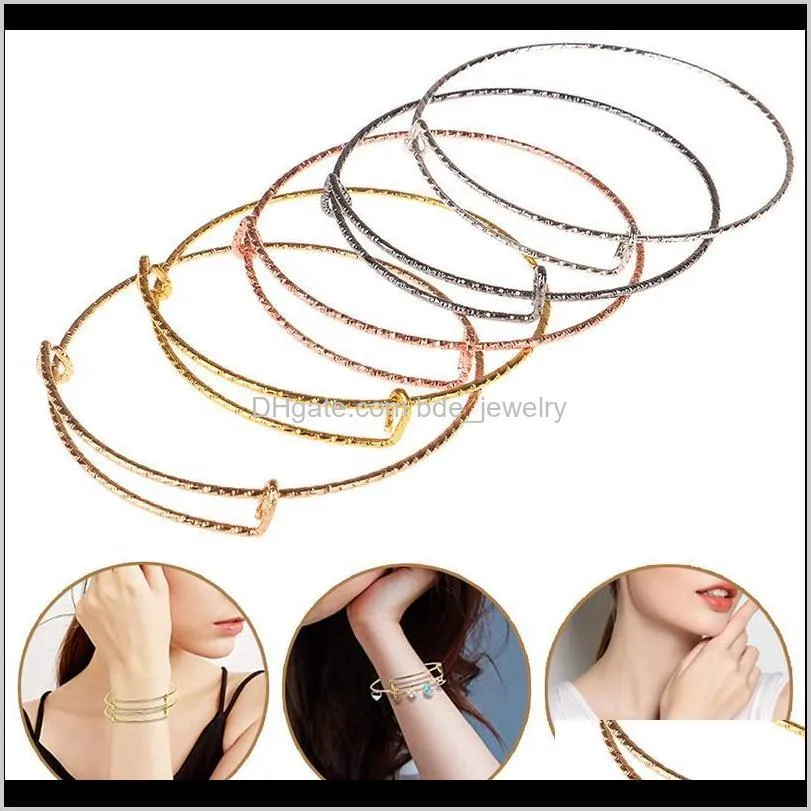 5/10pcs charm bangle expandable wire bracelet adjustable bangles for women diy jewelry making