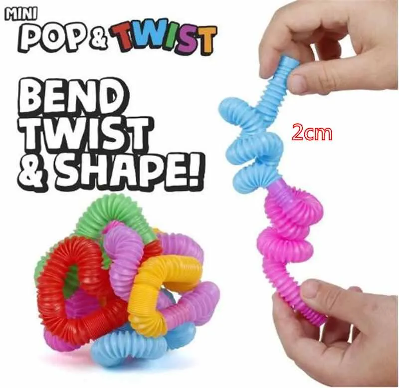 DHL Free 3-7 days delivery ! Mini tube Fidget Tube Twist Tubes Sensory Toy Finger Fun Game Stress Anxiety Relief Squeeze Pipes Stretch Telescopic Bellows FY2700 CJ04