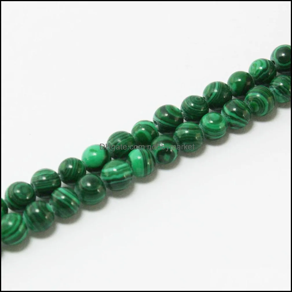 8mm Great Choice 4mm 6mm 8mm 10mm 12mm Malachite Bead Round Loose Spacer stone Beads For fashion jewelry