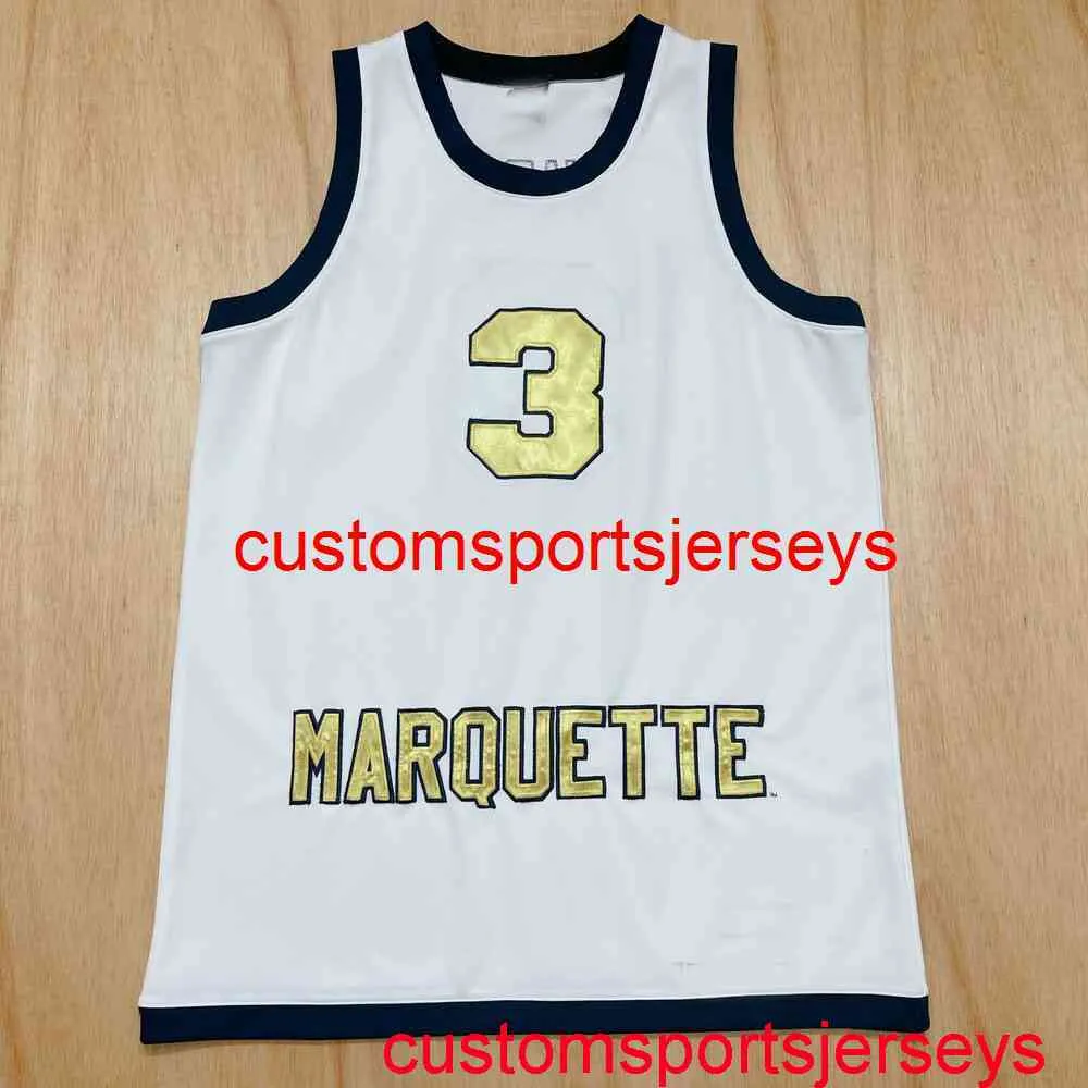 Stitched Dwyane Wade Marquette Jersey Mens Women Youth Throwbacks jersey XS-5XL 6XL