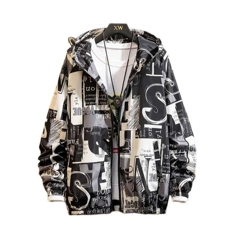 2021 fashion spring and summer two seasons men's coat, suitable for boys camouflage trend, loose jacket size leisure jacket X0621