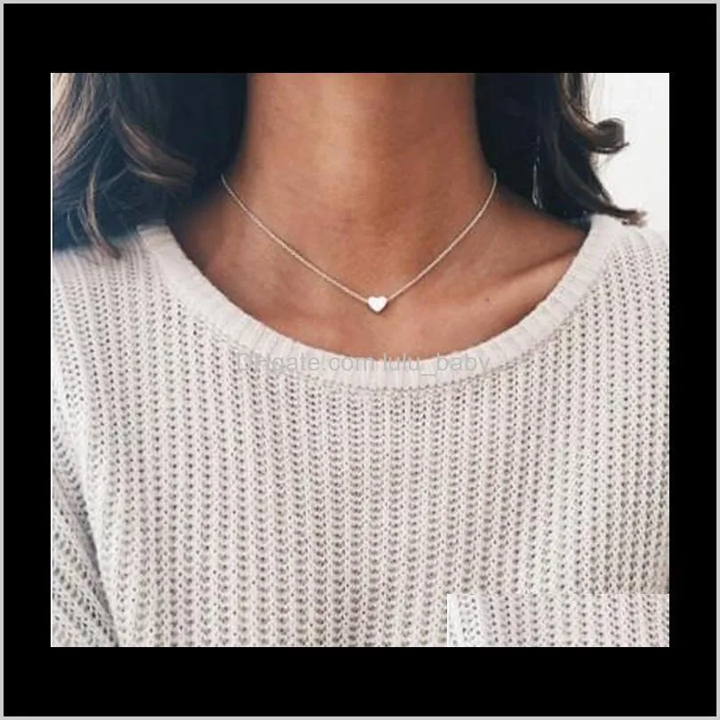 Heart Charm Necklaces For Girls/Ladies - Tiny Gold Silver Choker Necklace,Dainty Cute Heart Pendant StatementNecklace