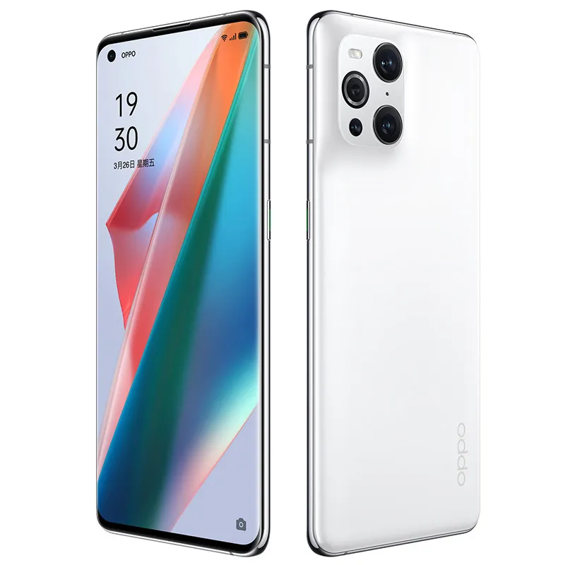 Original Oppo Hitta X3 5G Mobiltelefon 8GB RAM 128GB 256GB ROM SNAPDRAGON 870 OCTA Core 50.0MP AI NFC 4500MAH Android 6.7 "Fullskärm Fingerprint ID Face Smart Cellphone