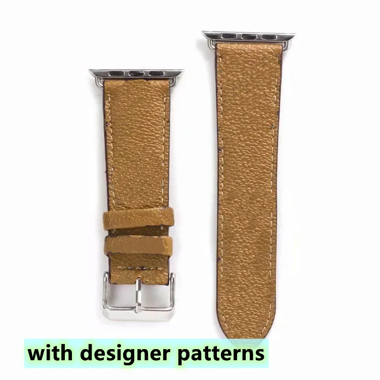 Watch Band Strap For apple Series 1 2 3 4 5 6 38mm 40mm 42mm 44mm PU leather Smart Watches Replacement With Adapter Connector