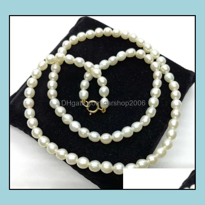 Beaded Necklaces & Pendants Jewelry 8-9Mm White Natural Pearl Necklace 18Inch 14K Gold Clasp Womens Gift Drop Delivery 2021 Jb705