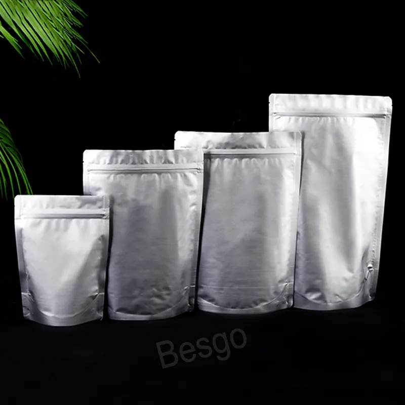 12 Sizes Aluminum Foil Stand Up Bags Sealable Reusable Zip Pouch Inner Foil  Food Tea Storage Packaging Bag With Tear Notch BH6017 TQQ From 0,11 €