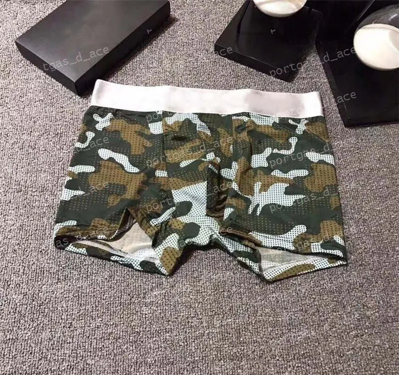 Luxe Camouflage Hommes Caleçons Respirant Confortable Boxers Mode Boxers Slips pour Hommes Sexy Mâle Boxer Shorts Homme Coton Un272d