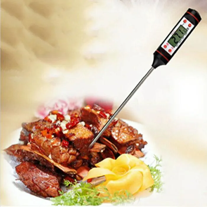 Kochen Essen BBQ Digital Edelstahl Haushalt Fleisch Thermometer Sonde mit 4 Tasten Küche Werkzeug ZWL185