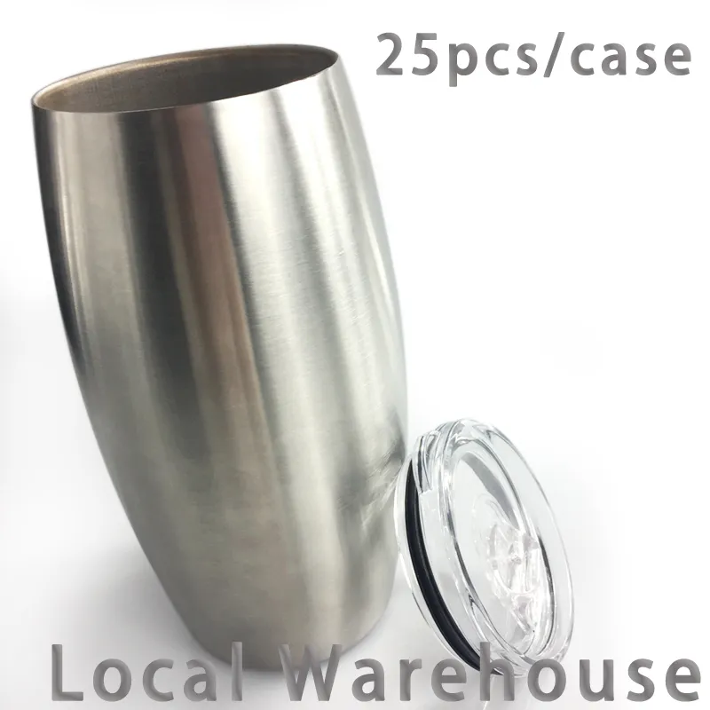 Local warehouse 25oz Wine Tumblers with Lid Wine Glasses for DIY Stainless Steel Beer Glasses Vacuum Insulated Football Tumbler us stock
