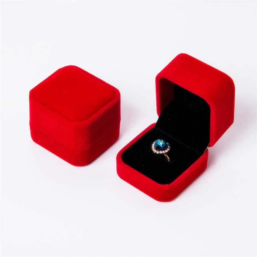 Luxury Square Velvet Jewelry Earring Ring Display Case Boxes Storage Organizer Holder Gift Packaging Box Portable Travel Wedding