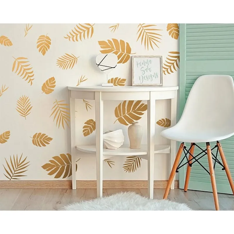 Palm Leaf Tropical Design Stickers muraux Home Decor pour enfants Chambre Vinyle Wall Sticker Décoration Pépinière Amovible DIY Mural N837 210615