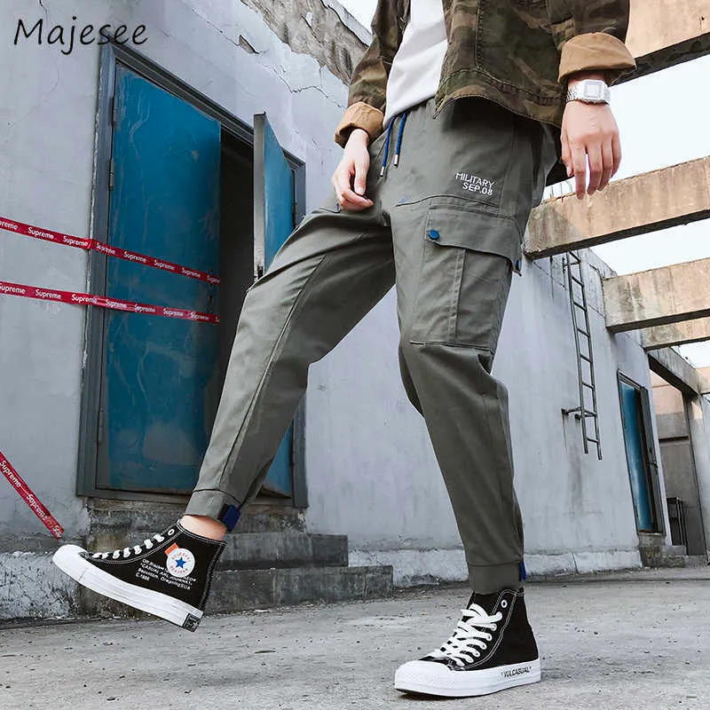 Pants Men Pockets Looser Cargo Pant Leisure Fall Fashion Korean Style Ulzzang Mens Students Daily Harajuku Streetwear Trousers X0723