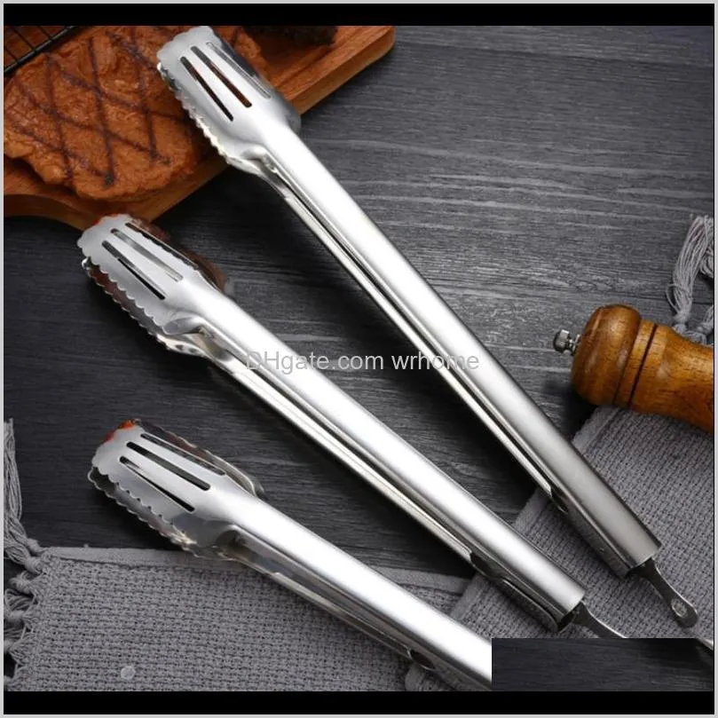 stainless steel tongs kitchen baking tools bread steak barbecue grill tongs, 3pcs bag clips