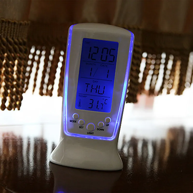 Schreibtischuhr, Mini Uhr, multifunktionale Temperaturanzeige, LED Uhr,  digital